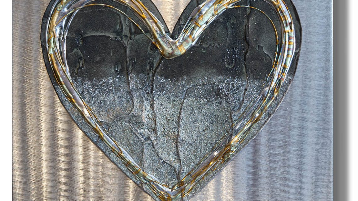 black metal heart 03 Silver Wall Art, Contemporary Art UK