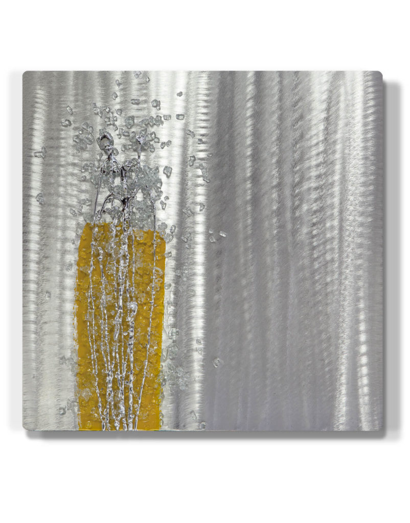 Mustard Crystal Cluster - Silver Wall Art, Contemporary Art UK