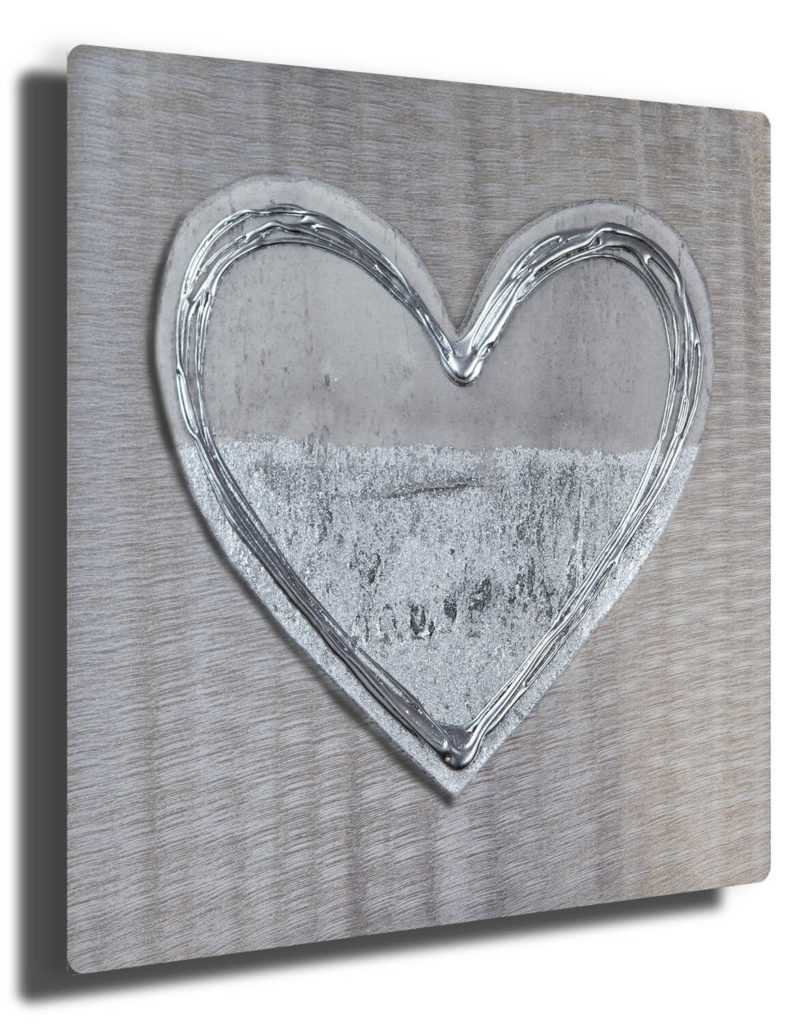 Love Heart Light Grey - Silver Wall Art, Contemporary Art UK