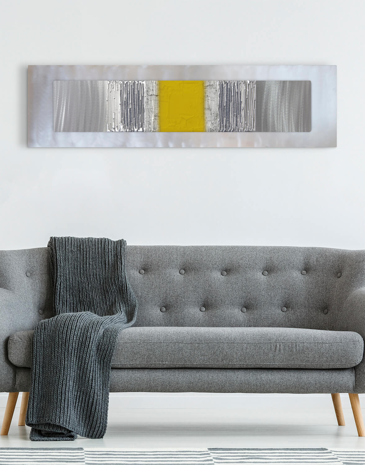 Echo Yellow - Silver Wall Art, Contemporary Art UK