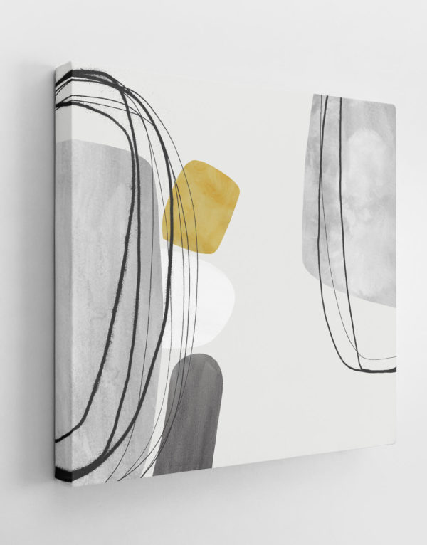 Set Of Two Canvases 'mustard Tumbles' - Silver Wall Art, Contemporary ...