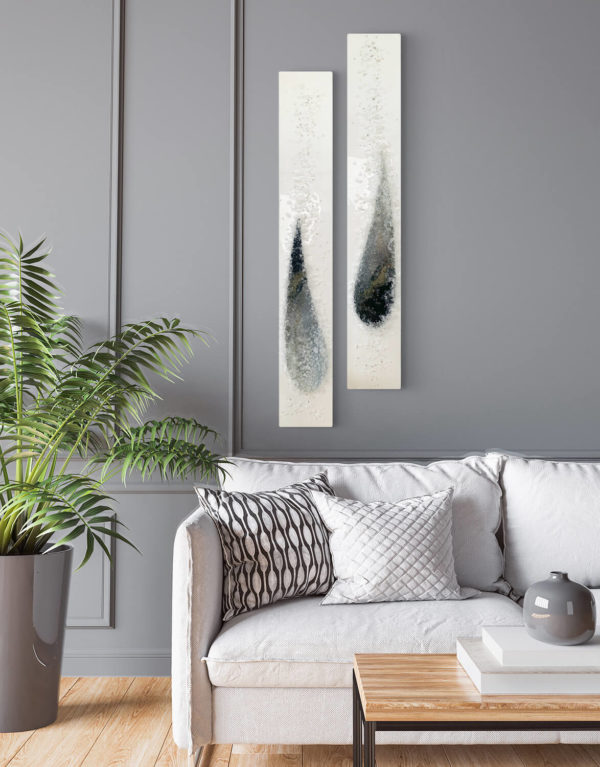 Angel Tears Crystal Mica, Shades of Grey - Silver Wall Art ...