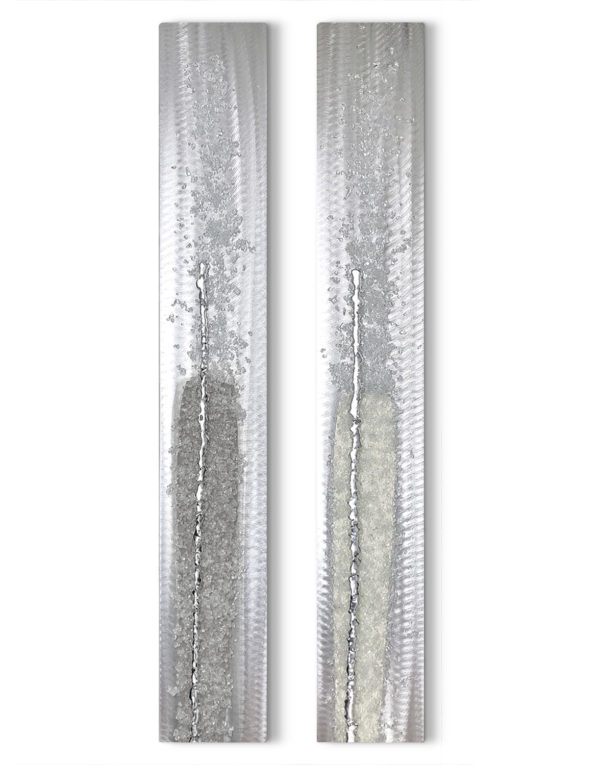 Luxe Tall Crystal Glass Set, Grey & White - Silver Wall Art 